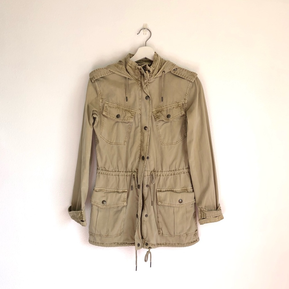 Aritzia Talula Utility Trooper Cargo Jacket | Tan Khaki Size XXXS